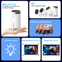 AuraBeam™ Mini Room Projector – Portable HD Home Theater